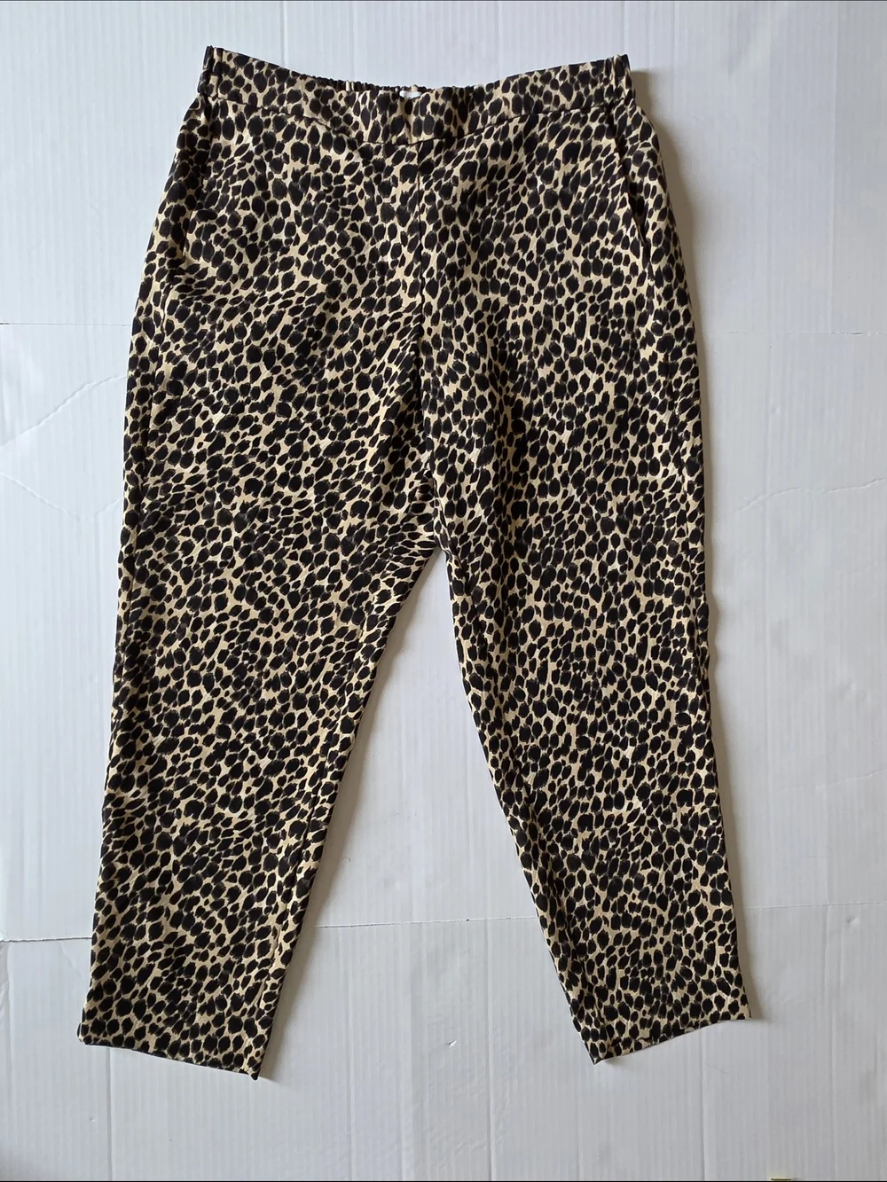 J.crew Leopard Print Stright leg Trousers Relaxed Pants Pull-on Mob Wife Indie